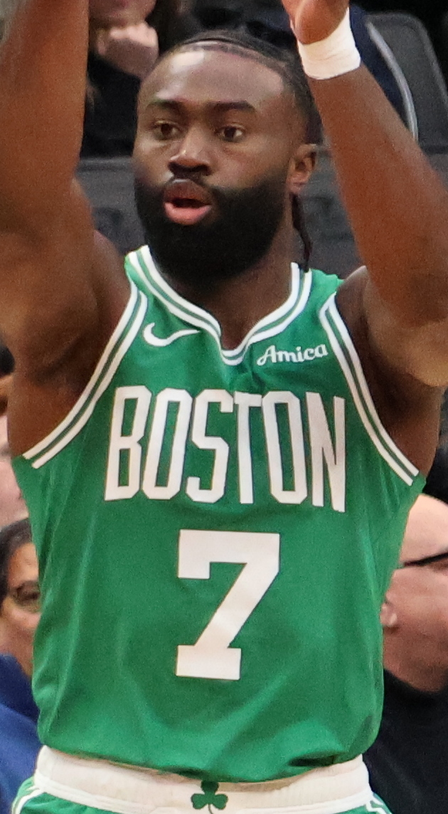 Jaylen Brown in a Celtics uniform. Boston traded the 29-year-old Finals MVP to a division rival months after winning a championship, a move the sport called indefensible on basketball terms alone. Photo: Wikimedia Commons