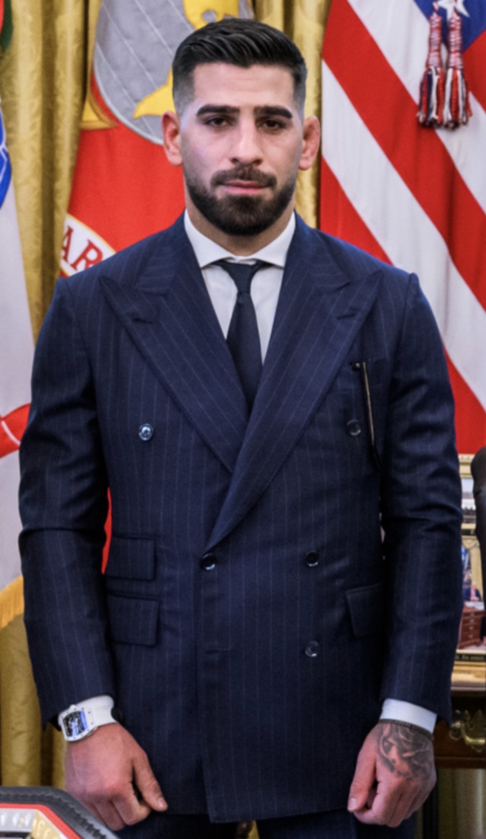 Ilia Topuria in the Oval Office ahead of UFC Freedom 250. Undefeated at 17-0 and a two-division champion,
